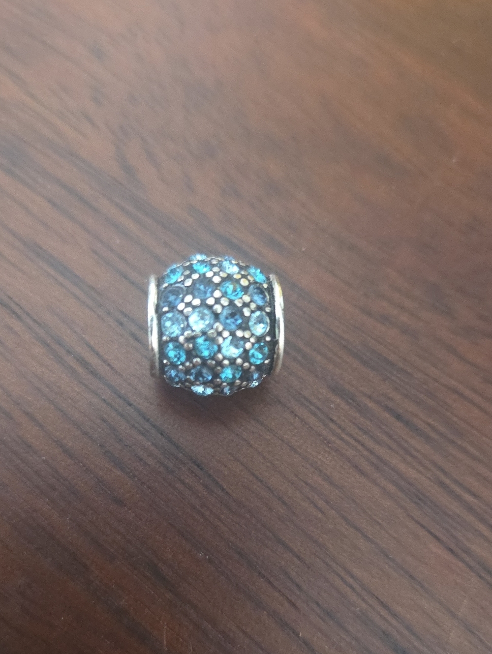 BRIGHTON Blue Crystal Pavé Spacer Barrel Bead